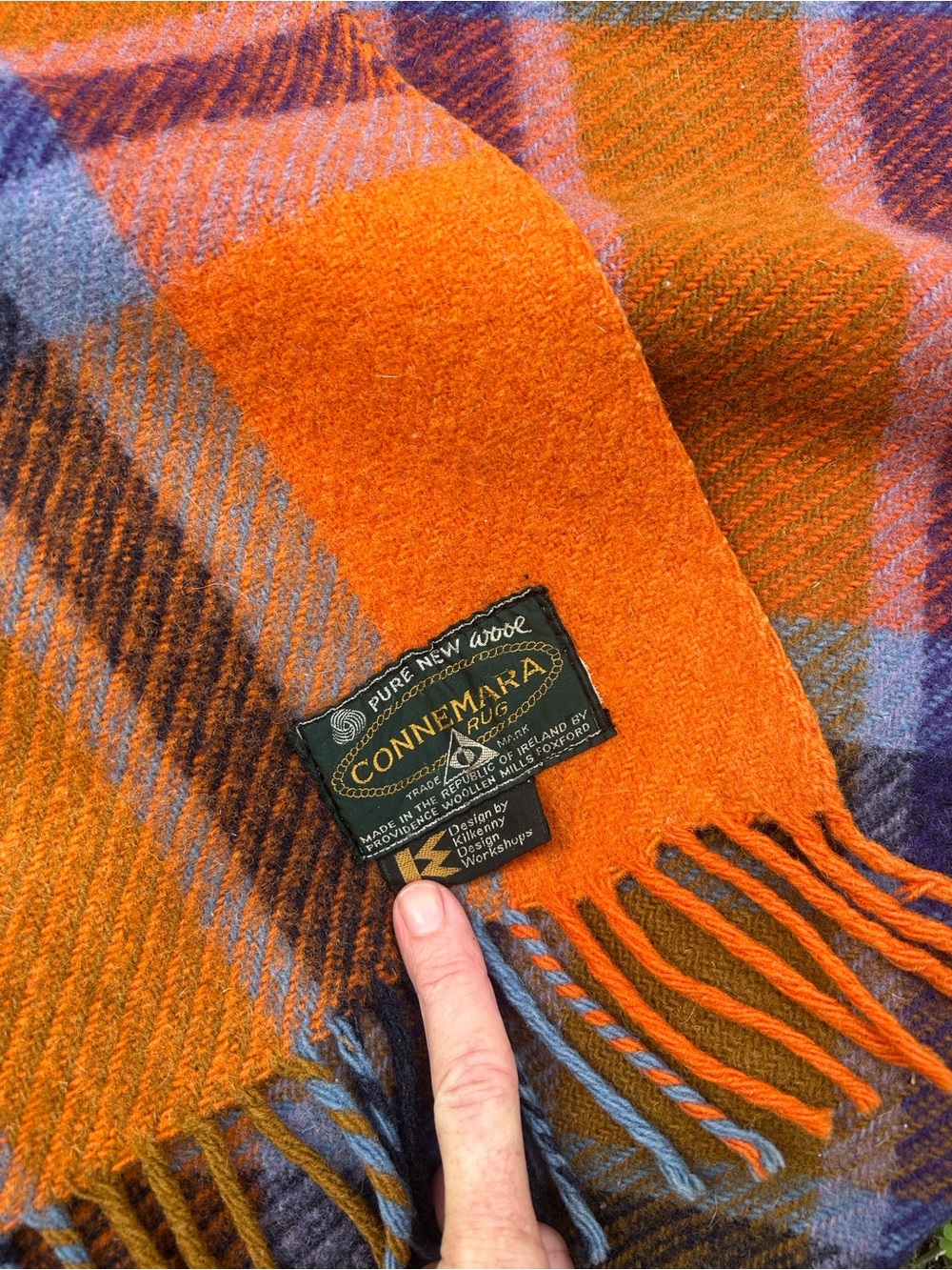 Kilkenny Design Workshop Connemara Irish Wool Rug/Stadium Blanket Vintage MCM